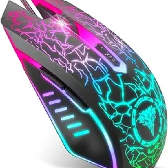 Gaming Mouse Wired Ergonomic Gamer Laptop PC Optical Computer Mice with RGB Bac - Picture 1 of 1